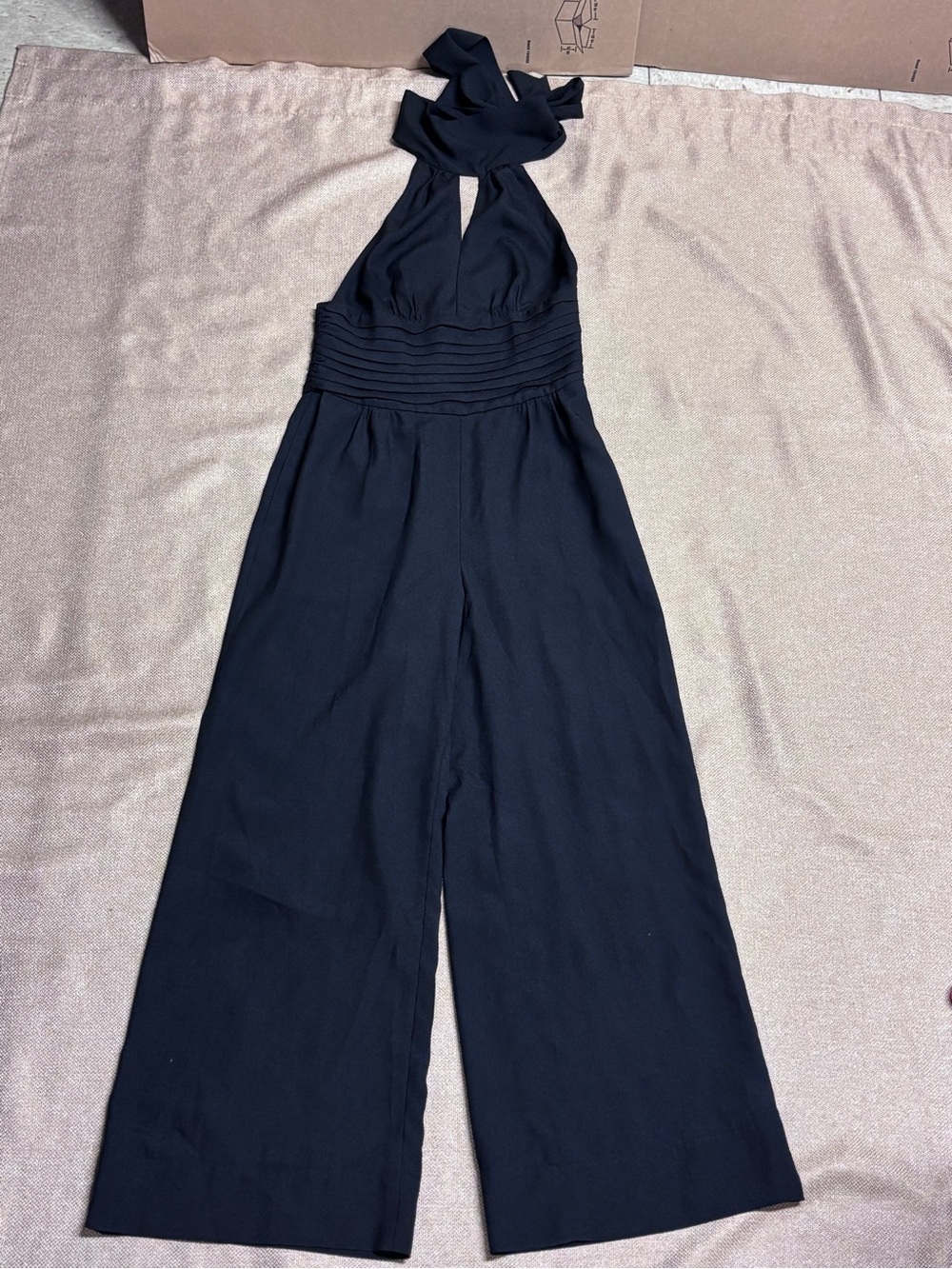 bebe Black Halter Wide-Leg Jumpsuit Size XS